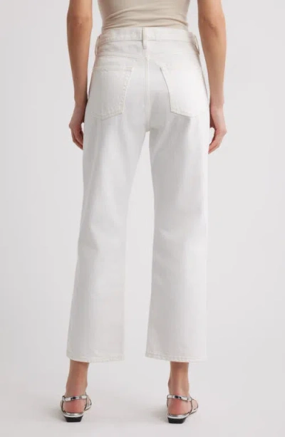 Frame The Pencil Crop High Waist Ankle Slim Straight Leg Jeans In White