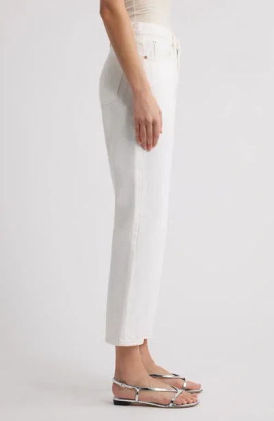 Frame The Pencil Crop High Waist Ankle Slim Straight Leg Jeans In White