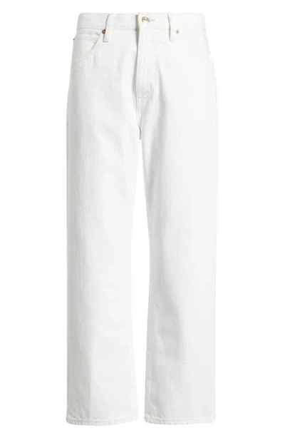 Frame The Pencil Crop High Waist Ankle Slim Straight Leg Jeans In White