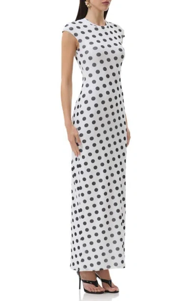 Afrm Cody Print Cap Sleeve Mesh Maxi Dress In Pattern
