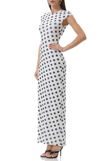 Afrm Cody Print Cap Sleeve Mesh Maxi Dress In Pattern