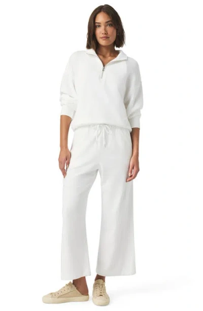 Splendid Hayden Terry Cloth Crop Wide Leg Pants In White