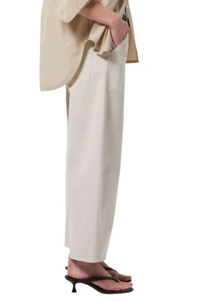 Citizen Of Humanity Citizens Of Humanity Ayla High Waist Crop Wide Leg Twill Utility Pants In Gray