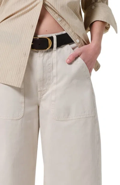 Citizen Of Humanity Citizens Of Humanity Ayla High Waist Crop Wide Leg Twill Utility Pants In Gray