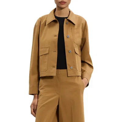 Theory Cotton Crop Work Jacket In Brown