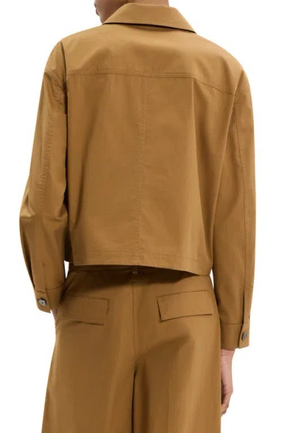 Theory Cotton Crop Work Jacket In Brown