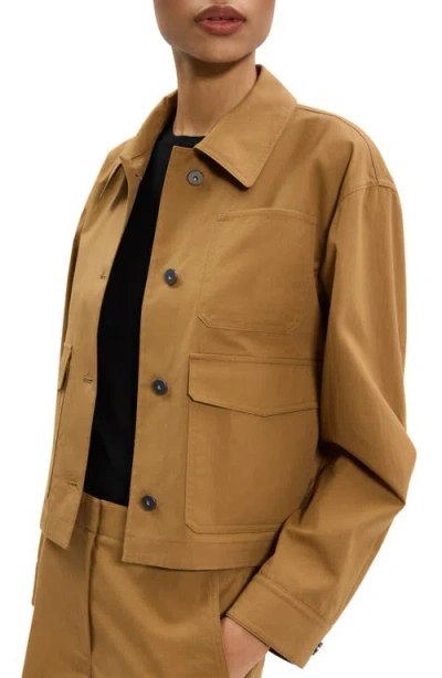Theory Cotton Crop Work Jacket In Brown