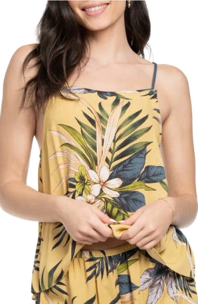 Midnight Bakery Yoryu Crinkle Short Pajamas In Gold