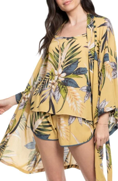 Midnight Bakery Yoryu Crinkle Short Pajamas In Gold