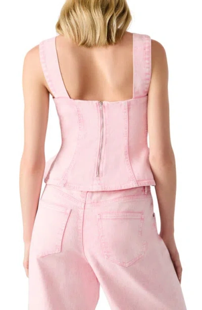 Steve Madden Peplum Denim Tank In Pink