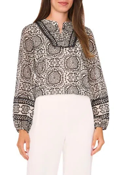 Halogen ® Print Peasant Top In Black