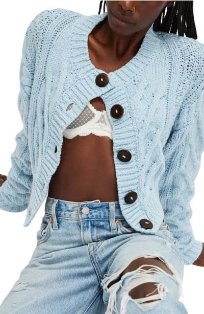 Free People Bonfire Cable Knit Cardigan