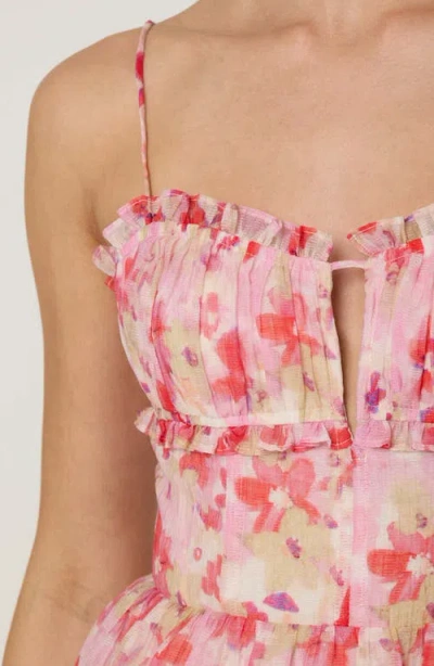 Astr The Label Vonnessa Floral Print Tiered Maxi Dress In Pink