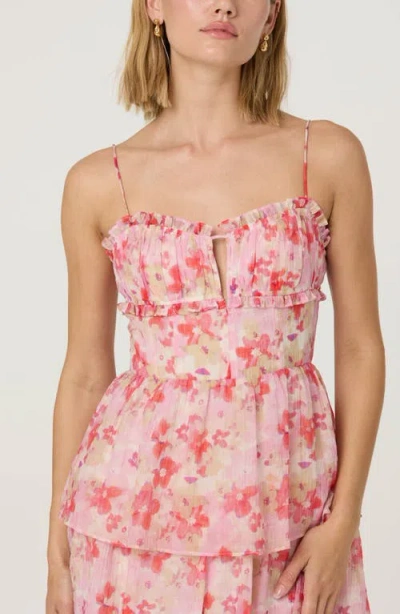 Astr The Label Vonnessa Floral Print Tiered Maxi Dress In Pink