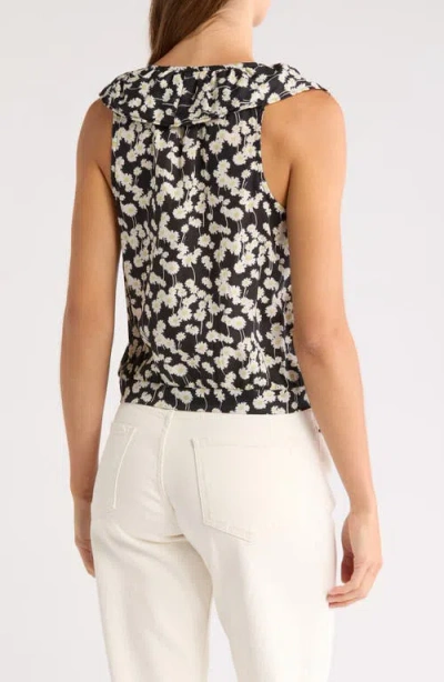 Nation Ltd Ella Floral Ruffle Organic Cotton Button-up Tank In Multi