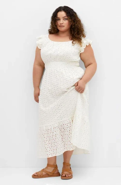 City Chic Sweet Broderie Anglaise Maxi Dress In White