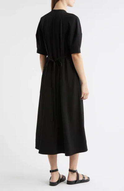 Cos Tie Neck Midi Dress In Black