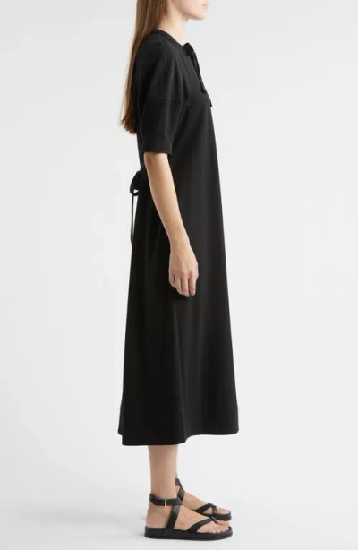 Cos Tie Neck Midi Dress In Black