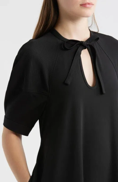 Cos Tie Neck Midi Dress In Black