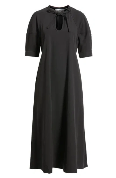 Cos Tie Neck Midi Dress In Black