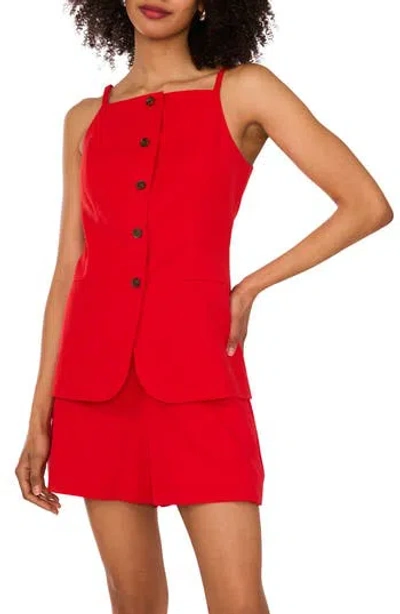 1.state Button Front Vest In Red