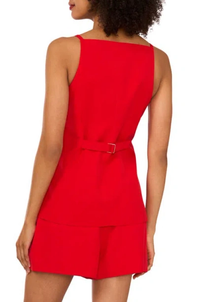 1.state Button Front Vest In Red