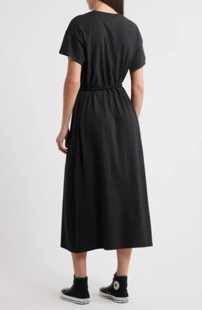The Great . The Boxy Tee Cotton Dress In Black