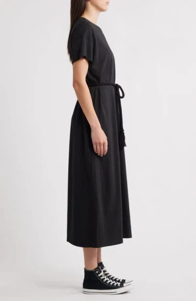 The Great . The Boxy Tee Cotton Dress In Black