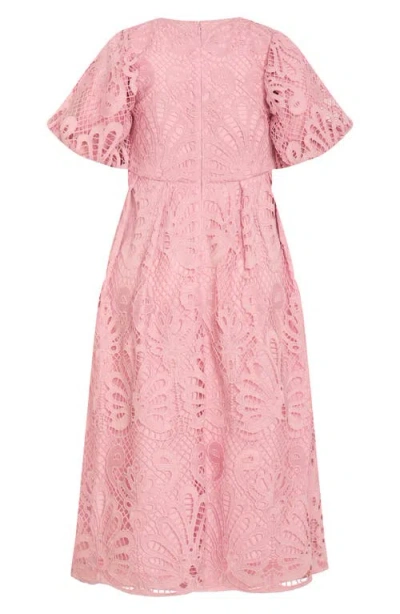 City Chic Kylee Lace Maxi Dress In Pink