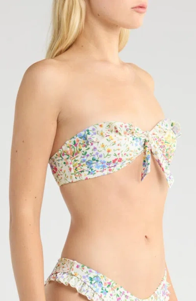 Pacsun Ruffle Bandeau Bikini Top In Multi