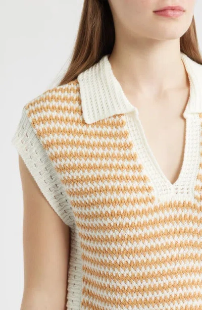 Wit & Wisdom Stripe Sleeveless Johnny Collar Sweater