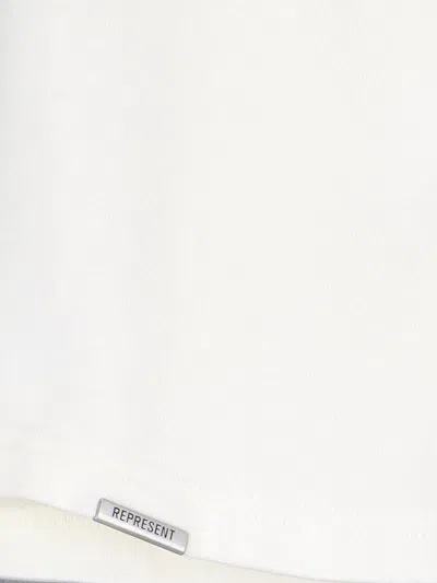 Represent White Crew Neck T-shirt With Graphic Print On Front And Back In Cotton Man In White