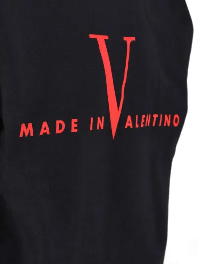 Valentino Crew Neck Short Sleeve T-shirt Design In Black