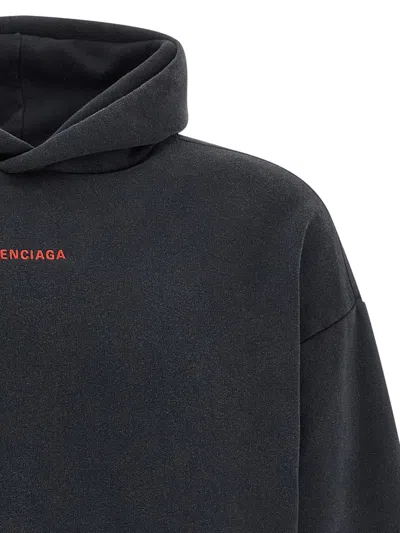 Balenciaga Hoodie With Front Pocket And Ribbed Cuffs In Black