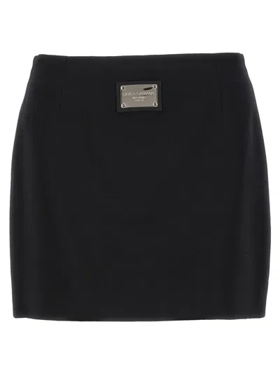 Dolce & Gabbana Black Sicily Skirts Black In Black