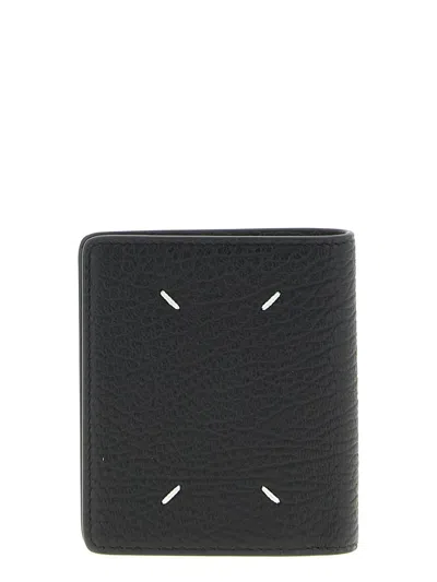 Maison Margiela Grained-leather Bi-fold Wallet In Black