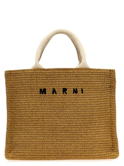 Marni Mini Tote Tote Bag Beige In Brown