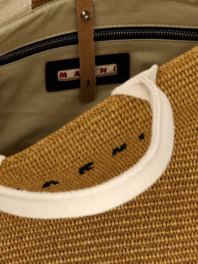 Marni Mini Tote Tote Bag Beige In Brown
