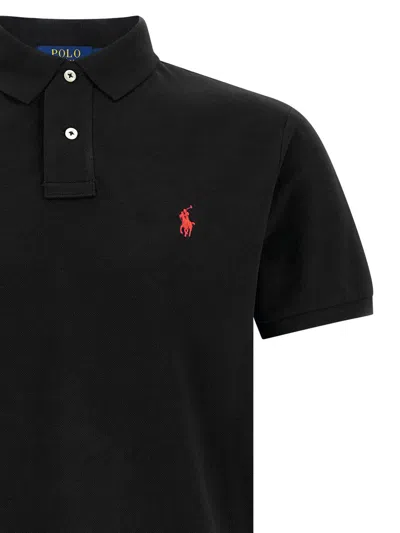 Polo Ralph Lauren Logo Embroidery Polo Shirt In Black