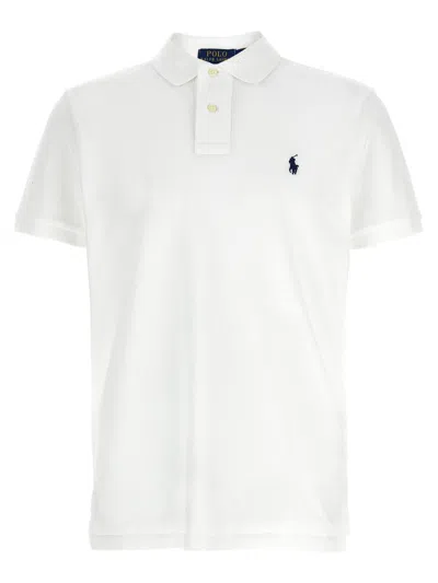 Polo Ralph Lauren Logo Embroidery Polo Shirt In White