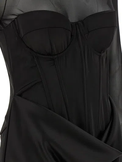 Rotate Birger Christensen 'satin Corset Mini' Dress In Black
