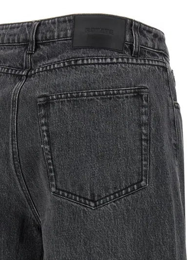 Rotate Birger Christensen Rotate Cotton Jeans With Laces In Black
