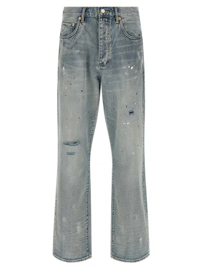 Purple Brand P011 Vintage Slash Paint Jeans In Blue