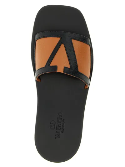 Valentino Viva Superstar Flat Sole Open Toe Slides In Multi