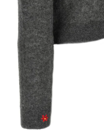 Tory Burch Embroidery Cardigan Sweaters And Cardigans Gray In Gray