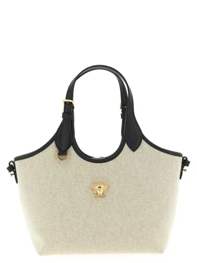 Versace La Medusa Mini Shopping Bag In Neutral