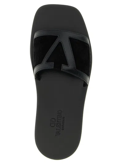 Valentino Garavani Superstar Leather Sandals For Modern Elegance In Black