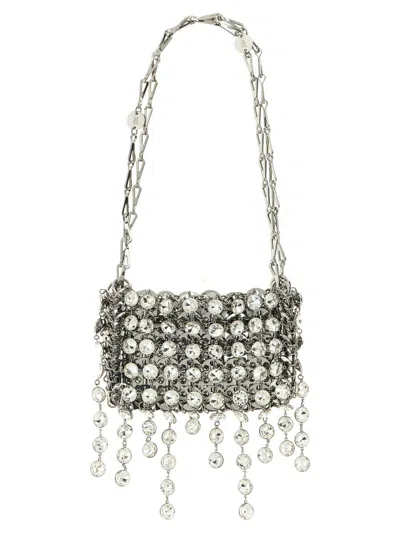 Rabanne 1969 Strass Nano Shoulder Bags Silver In Silver