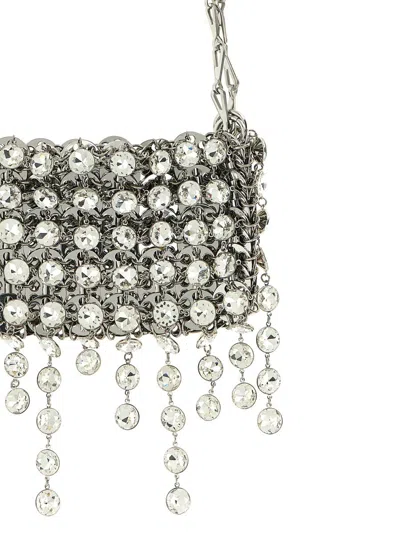 Rabanne 1969 Strass Nano Shoulder Bags Silver In Silver