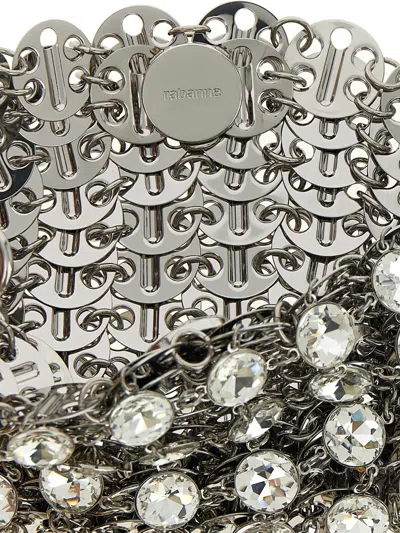 Rabanne 1969 Strass Nano Shoulder Bags Silver In Silver